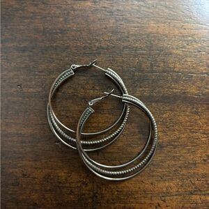 Elegant Silver-Toned Hoop Earrings